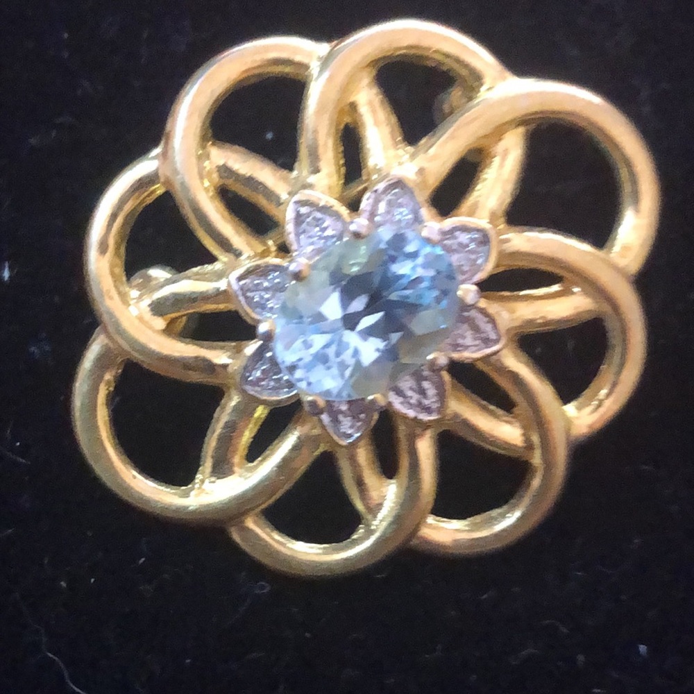 Vintage JG 1960ies Aquamarine Brooch